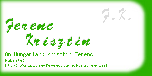 ferenc krisztin business card